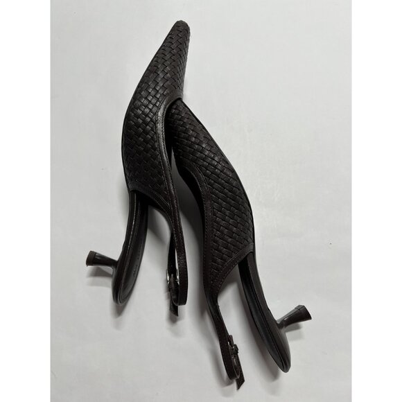 H&M Braided Leather Slingbacks in Dark Brown - Picture 6 of 7
